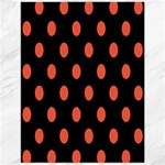 Polka Dots - Tomato Red on Black Canvas 12  x 16 