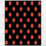 Polka Dots - Tomato Red on Black Canvas 16  x 20 