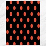 Polka Dots - Tomato Red on Black Canvas 18  x 24 