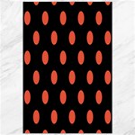 Polka Dots - Tomato Red on Black Canvas 20  x 30 