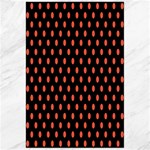 Polka Dots - Tomato Red on Black Canvas 24  x 36 