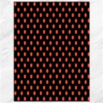 Polka Dots - Tomato Red on Black Canvas 36  x 48 