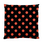 Polka Dots - Tomato Red on Black Standard Cushion Case (Two Sides)