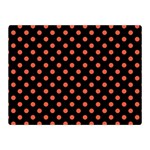 Polka Dots - Tomato Red on Black Double Sided Flano Blanket (Mini)