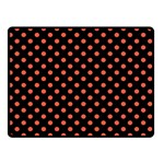 Polka Dots - Tomato Red on Black Double Sided Fleece Blanket (Small) (Two Sides)