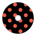Polka Dots - Tomato Red on Black CD Wall Clock
