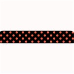 Polka Dots - Tomato Red on Black Small Bar Mat