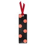 Polka Dots - Tomato Red on Black Small Book Mark