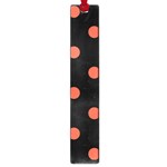 Polka Dots - Tomato Red on Black Large Book Mark