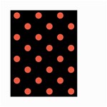 Polka Dots - Tomato Red on Black Small Garden Flag (Two Sides)