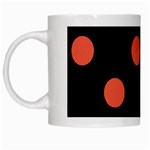 Polka Dots - Tomato Red on Black Black Mug