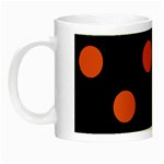 Polka Dots - Tomato Red on Black Night Luminous Mug