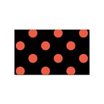 Polka Dots - Tomato Red on Black Sticker (Rectangular)