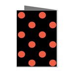Polka Dots - Tomato Red on Black Mini Greeting Cards (Pkg of 8)