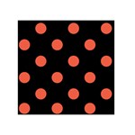 Polka Dots - Tomato Red on Black Greeting Card 5  x 7 
