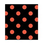 Polka Dots - Tomato Red on Black Greeting Card 4.5  x 6 