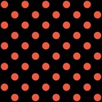 Polka Dots - Tomato Red on Black ScrapBook Page 8  x 8 