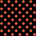 Polka Dots - Tomato Red on Black ScrapBook Page 12  x 12 