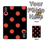 Polka Dots - Tomato Red on Black Playing Cards 54 Designs