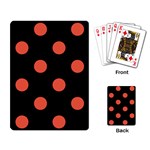 Polka Dots - Tomato Red on Black Playing Cards Single Design
