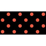 Polka Dots - Tomato Red on Black YOU ARE INVITED 3D Greeting Card (8x4)
