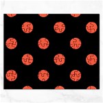 Polka Dots - Tomato Red on Black Jigsaw Puzzle (Rectangular)