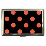 Polka Dots - Tomato Red on Black Cigarette Money Case