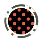 Polka Dots - Tomato Red on Black Poker Chip Card Guard