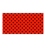 Polka Dots - Black on Ferrari Red Satin Wrap