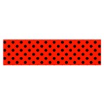 Polka Dots - Black on Ferrari Red Satin Scarf (Oblong)