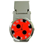 Polka Dots - Black on Ferrari Red Money Clip Watch