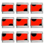 Polka Dots - Black on Ferrari Red 9mm Italian Charm (9 pack)