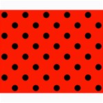 Polka Dots - Black on Ferrari Red Collage 8  x 10 