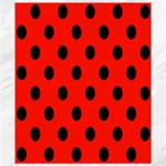 Polka Dots - Black on Ferrari Red Canvas 8  x 10 