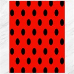 Polka Dots - Black on Ferrari Red Canvas 12  x 16 