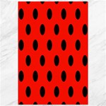 Polka Dots - Black on Ferrari Red Canvas 12  x 18 