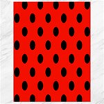 Polka Dots - Black on Ferrari Red Canvas 18  x 24 