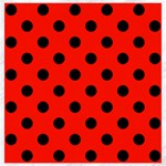 Polka Dots - Black on Ferrari Red Canvas 20  x 20 