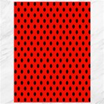 Polka Dots - Black on Ferrari Red Canvas 36  x 48 