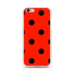 Polka Dots - Black on Ferrari Red Apple iPhone 6/6S Silicone Case (Transparent)