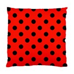 Polka Dots - Black on Ferrari Red Standard Cushion Case (Two Sides)