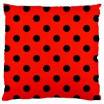 Polka Dots - Black on Ferrari Red Standard Flano Cushion Case (Two Sides)
