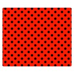 Polka Dots - Black on Ferrari Red Double Sided Flano Blanket (Small)