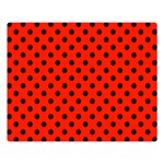 Polka Dots - Black on Ferrari Red Double Sided Flano Blanket (Large)
