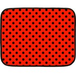 Polka Dots - Black on Ferrari Red Fleece Blanket (Mini)