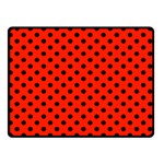 Polka Dots - Black on Ferrari Red Double Sided Fleece Blanket (Small) (Two Sides)