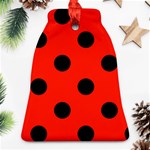 Polka Dots - Black on Ferrari Red Bell Ornament (Two Sides)