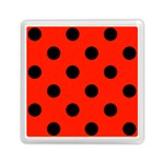 Polka Dots - Black on Ferrari Red Memory Card Reader with Storage (Square)