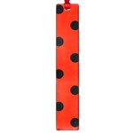 Polka Dots - Black on Ferrari Red Large Book Mark