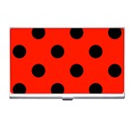 Polka Dots - Black on Ferrari Red Business Card Holder